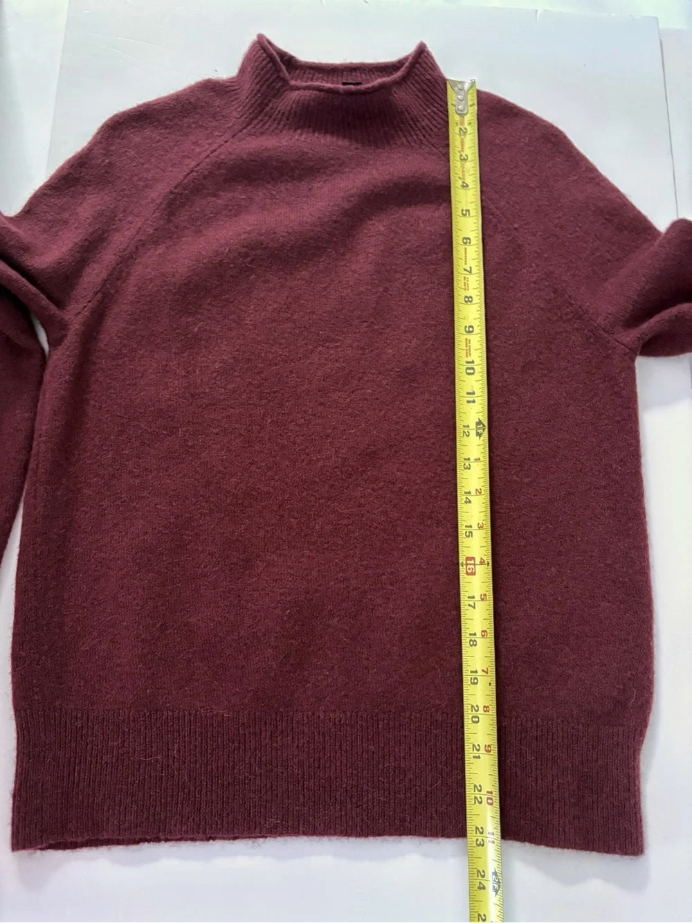 J.Crew Sweater Women XS Burgundy Merino Alpaca Rolled Neck Cuffs Quiet Luxury